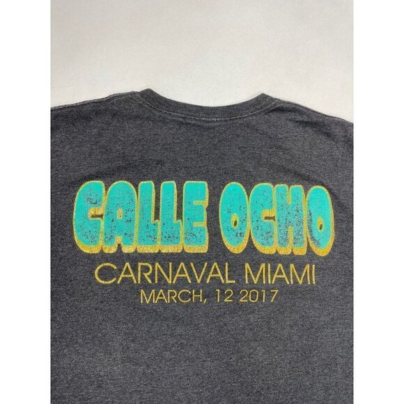 Calle Ocho Miami Music Festival 2017 Graphic T-shirt Men XXL Gray Art - Picture 8 of 10